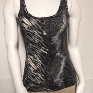 Women's O.p. Size Small Tank Top Black White Gray